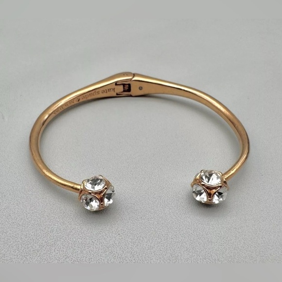 Kate Spade Lady Marmalade Clear/Gold Bangle Bracelet New - Picture 2 of 8